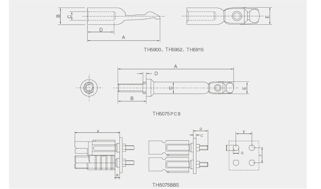 Th50 50A Double Pole Power Connectors,